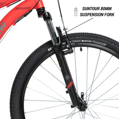 Decathlon Rockrider ST100, 21 Speed Mountain Bike, 27.5", Unisex, Red, Medium